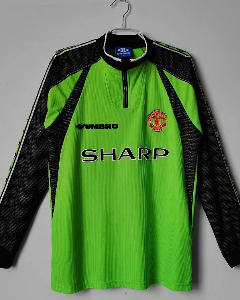 Camisola Retro Manchester United 1998/99 Guarda-Redes Verde Manga Comprida