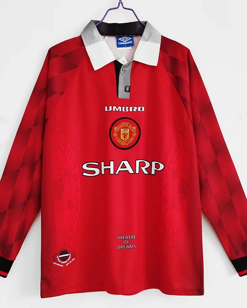 Camisola Retro Manchester United 1996/97 Principal Manga Comprida