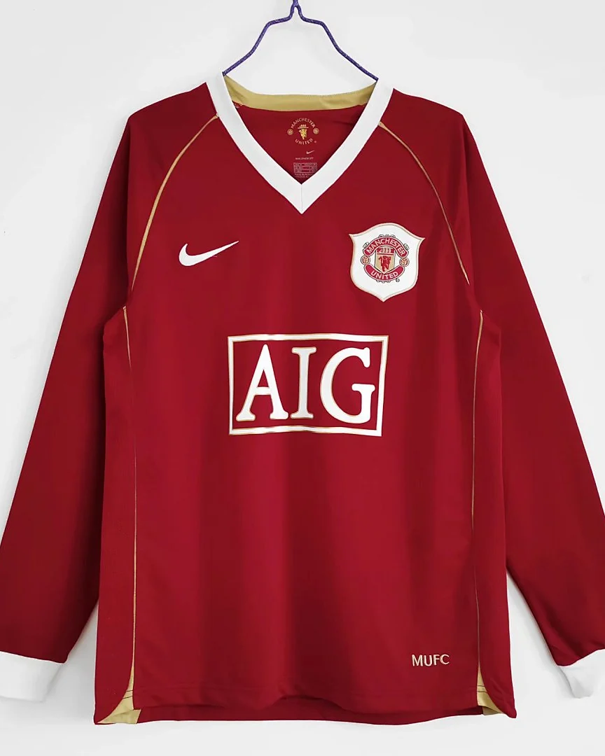Camisola Retro Manchester United 06/07 Principal Manga Comprida