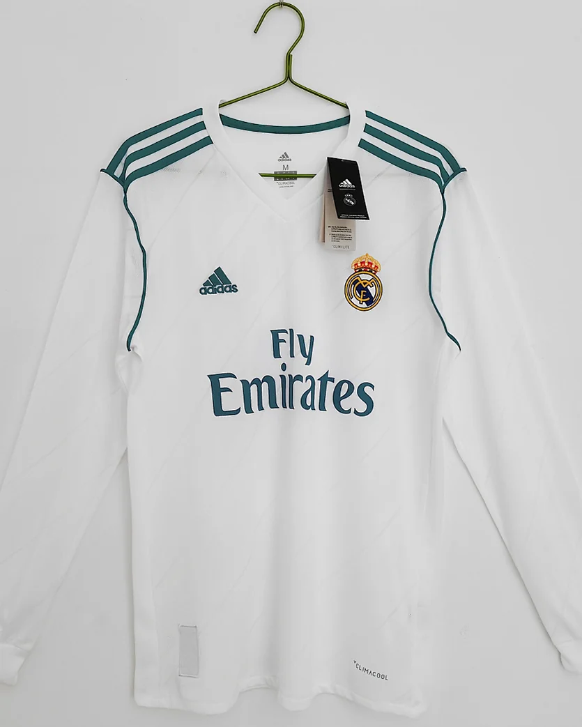 Camisola Retro Real Madrid 17/18 Principal Manga Comprida