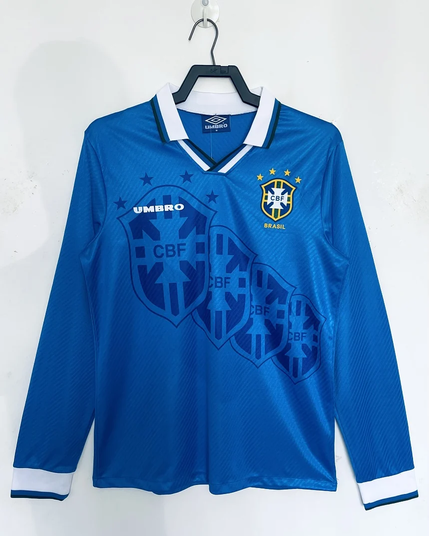 Camisola Retro Brasil 1996 Alternativa Manga Comprida