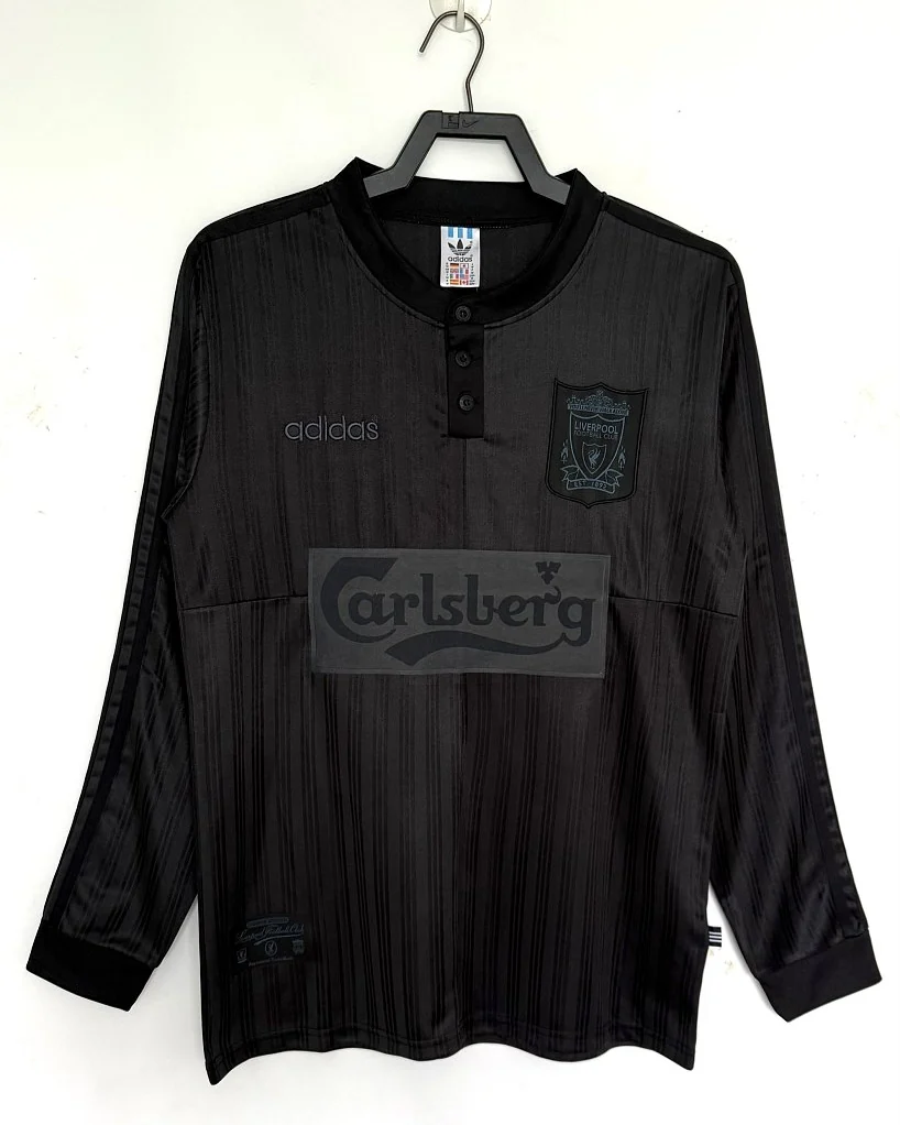Camisola Retro Liverpool 1995/96 Edição Especial Preta Manga Comprida