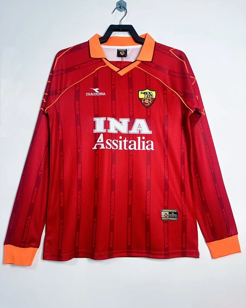 Camisola Retro AS Roma 1999/00 Principal Manga Comprida