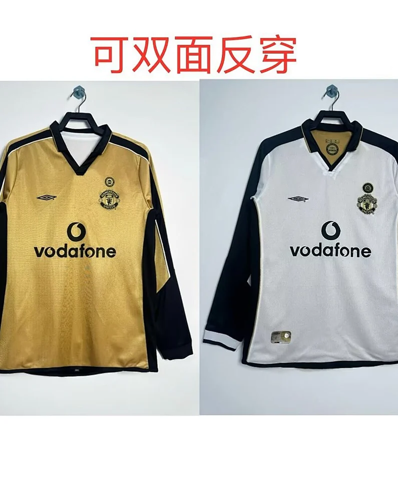Camisola Retro Manchester United 2001/02 Reversível Manga Comprida