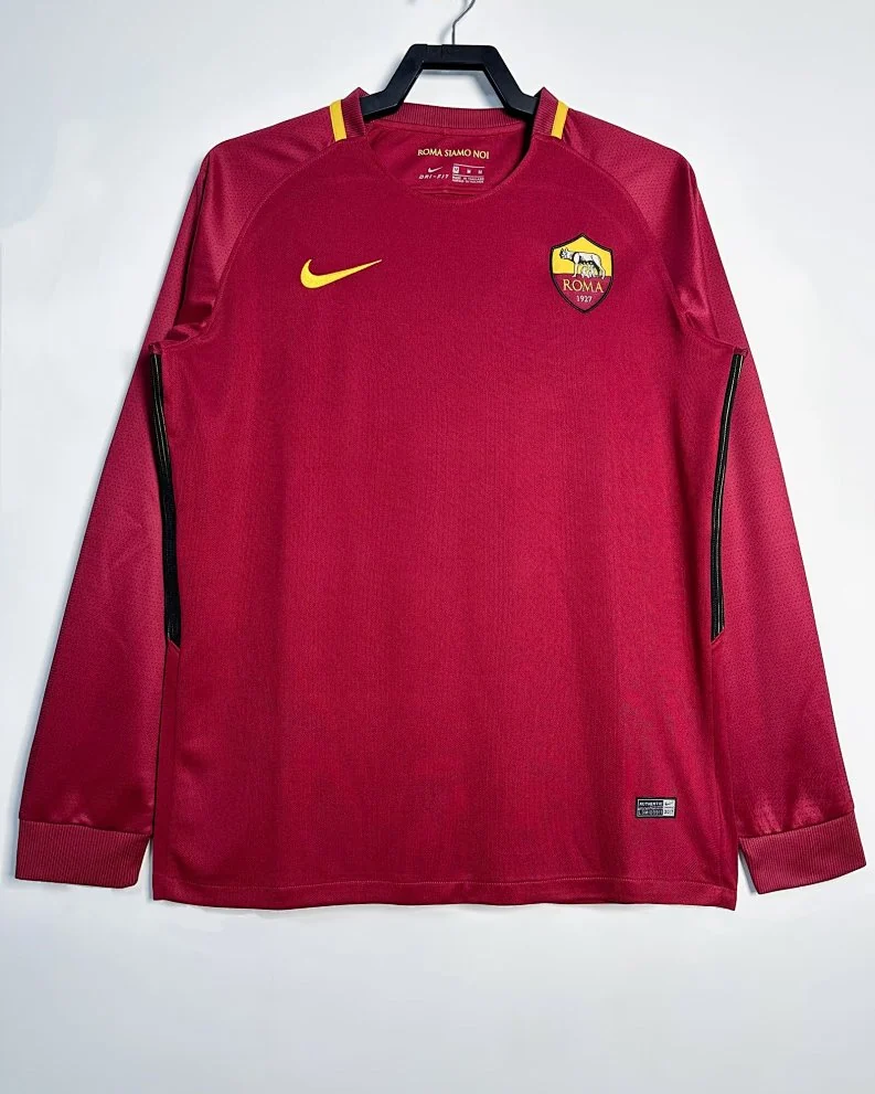 Camisola Retro AS Roma 17/18 Principal Manga Comprida