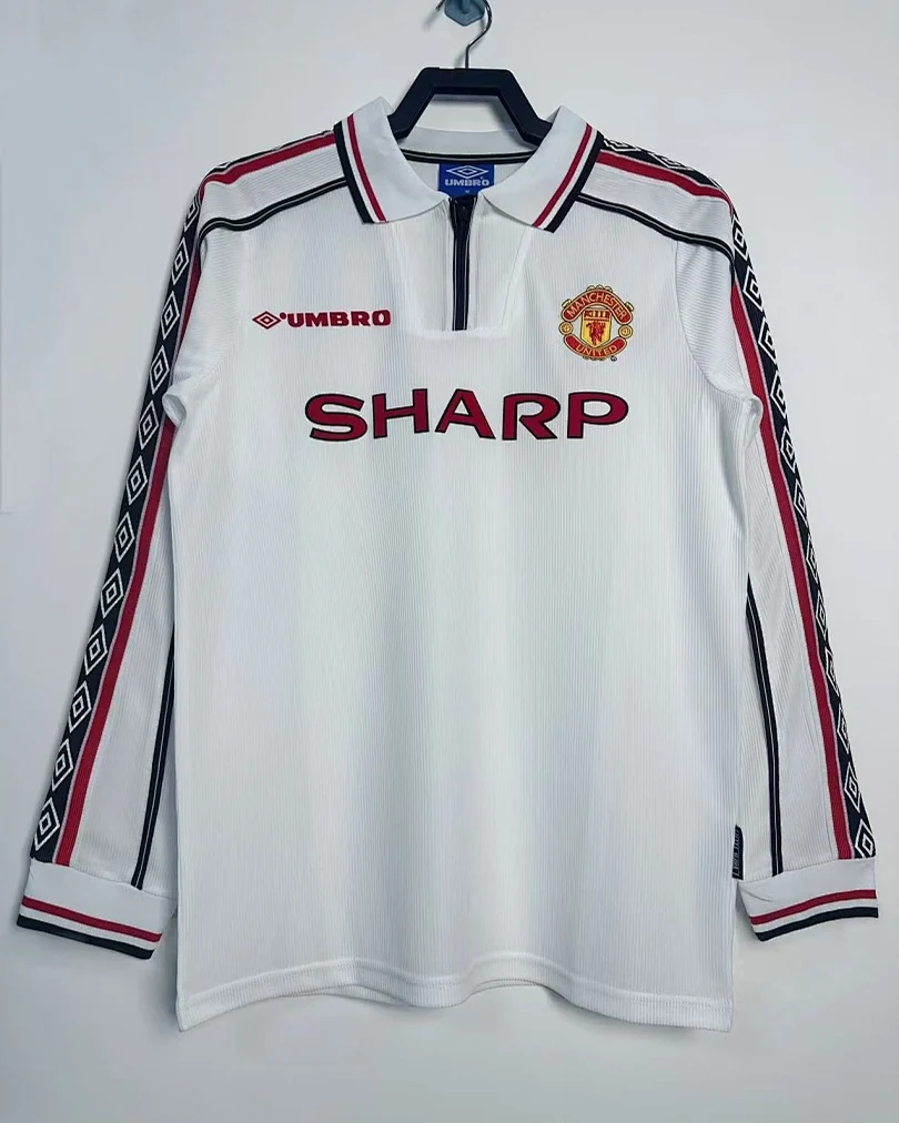 Camisola Retro Manchester United 1998 Comemorativa Manga Comprida