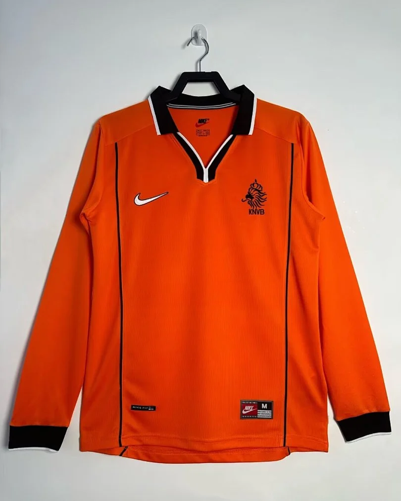 Camisola Retro Países Baixos 1998 Principal Manga Comprida