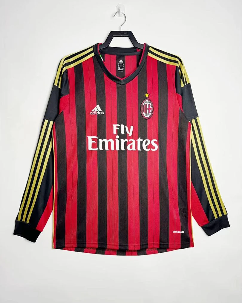 Camisola Retro AC Milan 13/14 Principal Manga Comprida