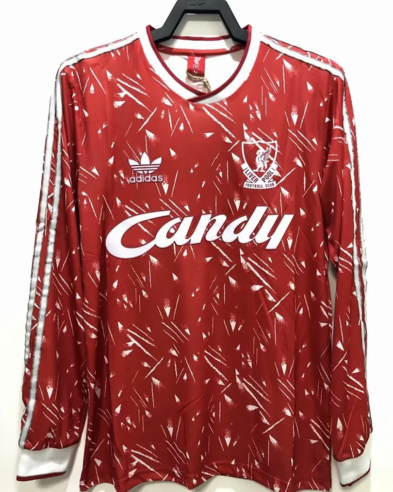 Camisola Retro Liverpool 1989/91 Principal Manga Comprida