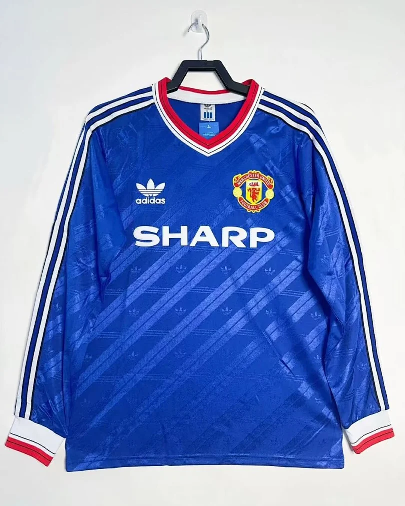 Camisola Retro Manchester United 1986/88 Terceira Manga Comprida