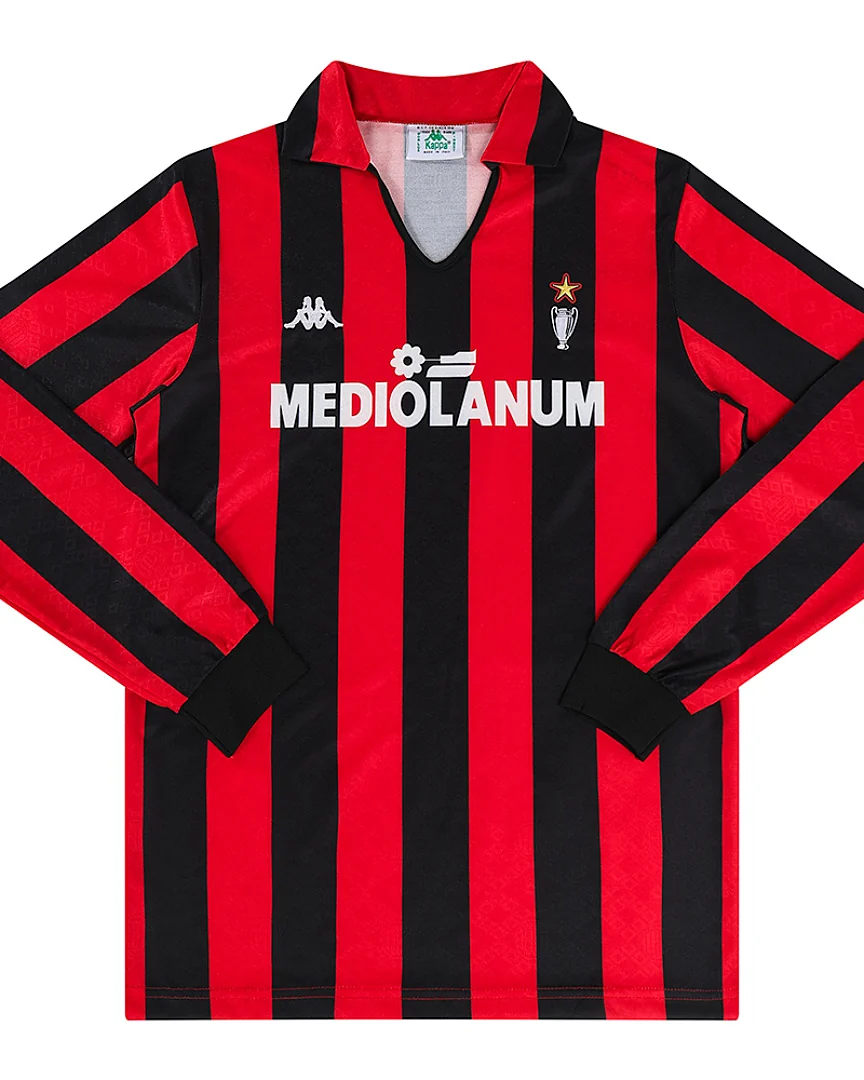 Camisola Retro AC Milan 1988/90 Principal Manga Comprida