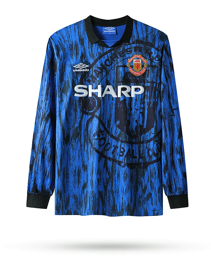 Camisola Retro Manchester United 1992/93 Alternativa Manga Comprida