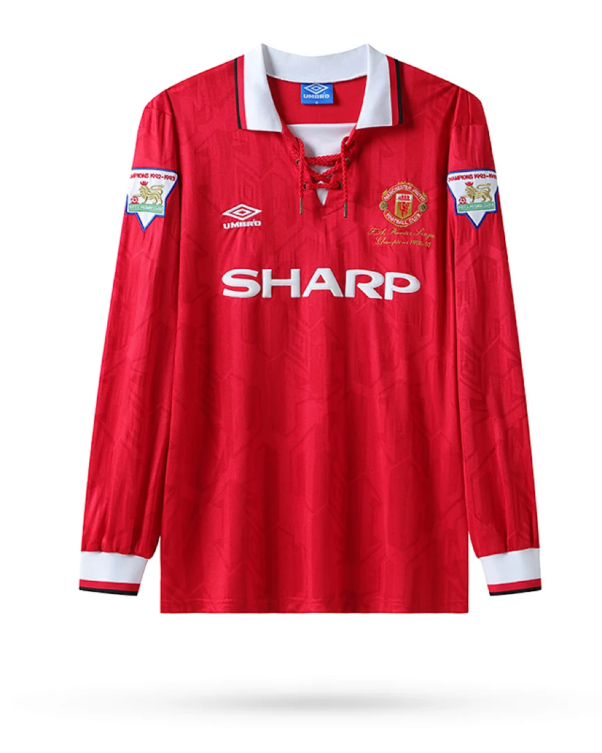Camisola Retro Manchester United 1992/93 Principal Manga Comprida