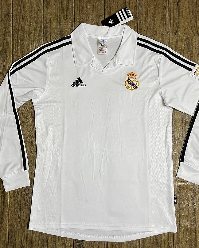 Camisola Retro Real Madrid 2001/02 Principal Manga Comprida