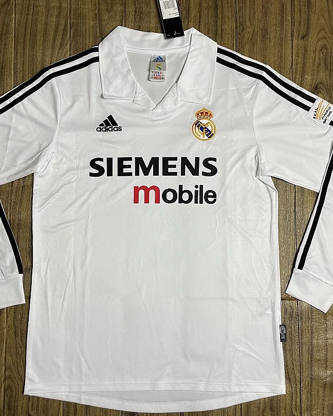 Camisola Retro Real Madrid 2002/03 Principal Manga Comprida