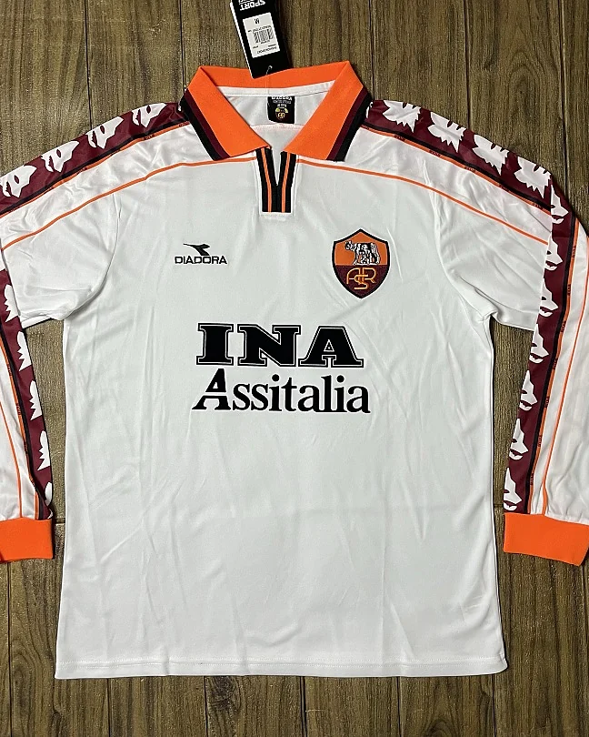 Camisola Retro AS Roma 1998/99 Alternativa Manga Comprida
