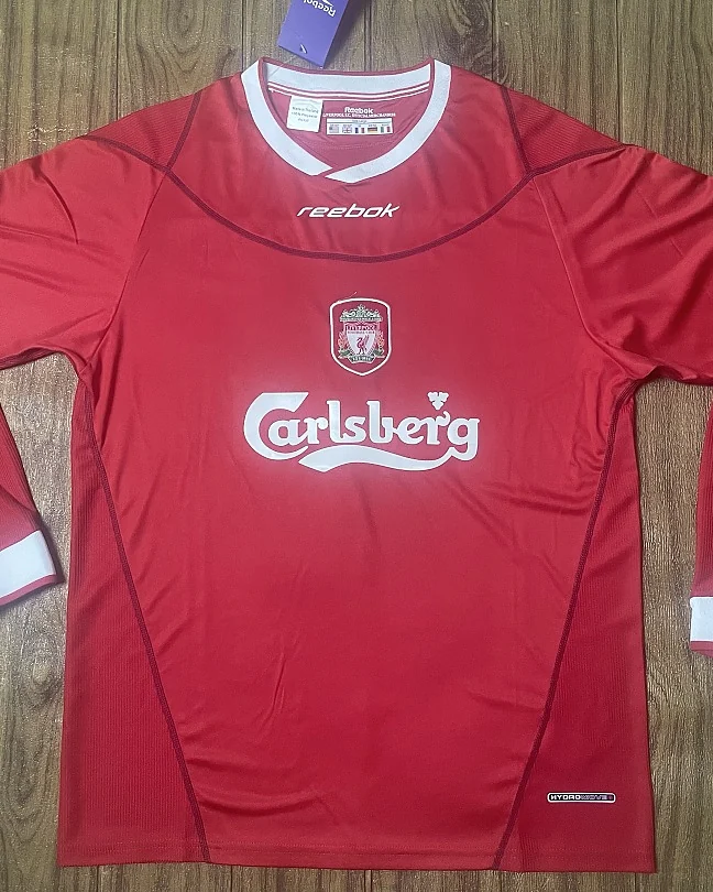 Camisola Retro Liverpool 2002/04 Principal Manga Comprida