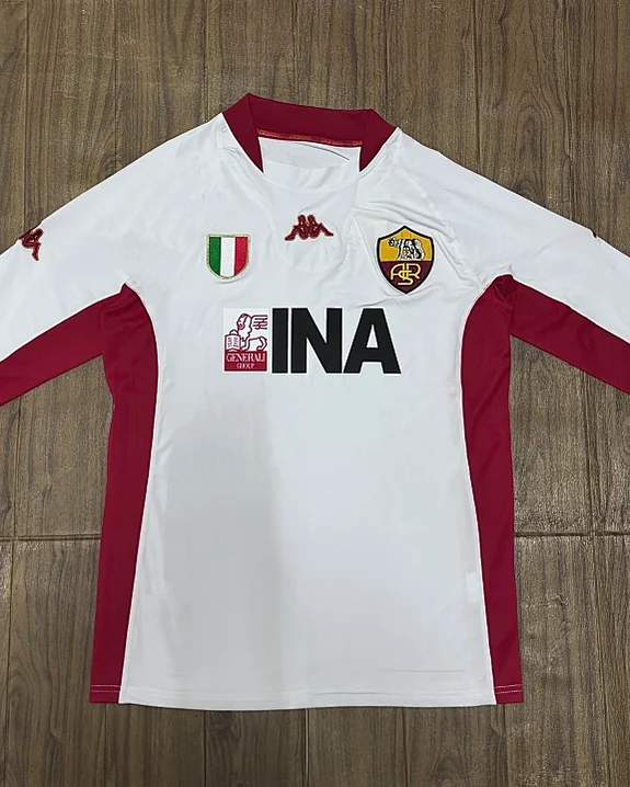 Camisola Retro AS Roma 2001/02 Principal Manga Comprida