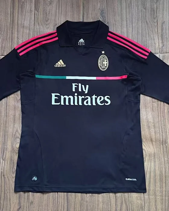 Camisola Retro AC Milan 11/12 Alternativa Manga Comprida