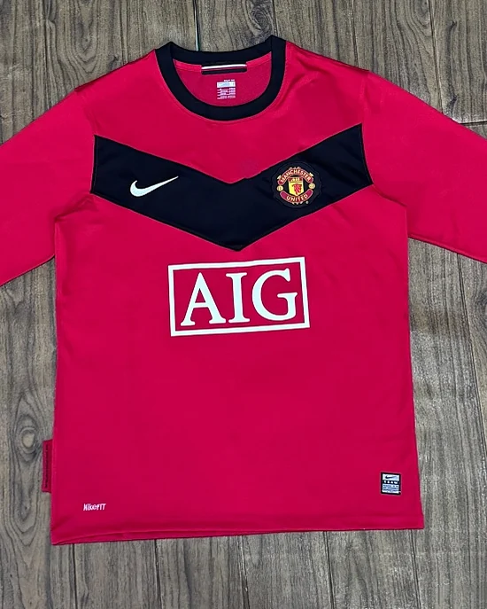 Camisola Retro Manchester United 09/10 Principal Manga Comprida