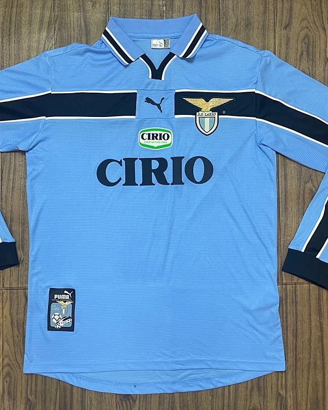 Camisola Retro Lázio 1998/00 Principal Manga Comprida