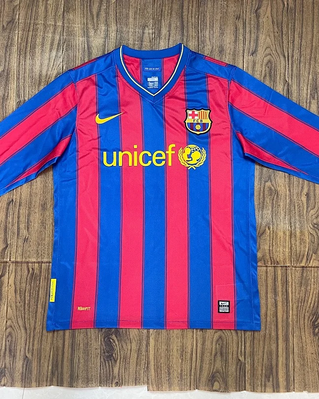 Camisola Retro Barcelona 09/10 Principal Manga Comprida