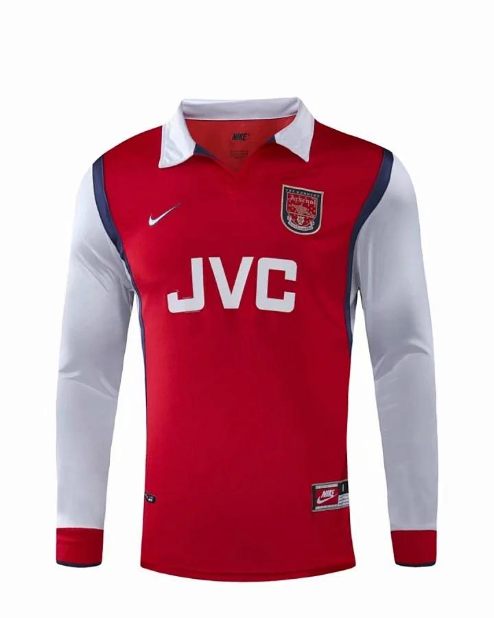 Camisola Retro Arsenal 1998 Principal Manga Comprida