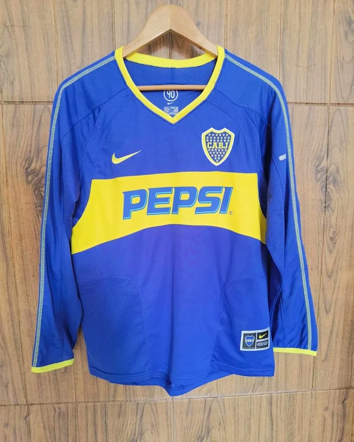 Camisola Retro Boca Juniors 2003 Manga Comprida
