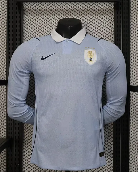 Camisola Uruguai Versão Jogador Manga Comprida