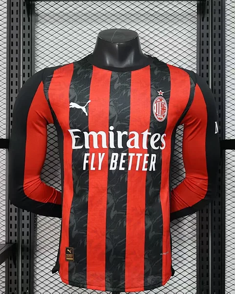 Camisola AC Milan 25/26 Principal Versão Jogador Manga Comprida