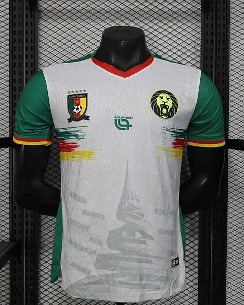 Camisola Camarões Branca Versão Jogador