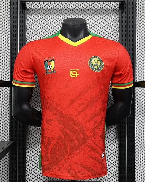 Camisola Camarões Vermelha Versão Jogador