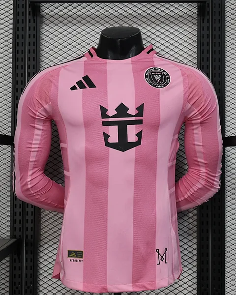 Camisola Inter Miami Principal Versão Jogador Manga Comprida