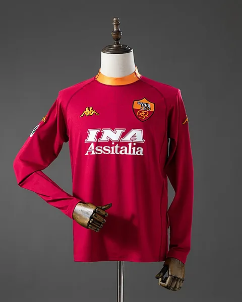 Camisola Retro AS Roma 2000/01 Principal Manga Comprida