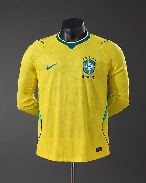 Camisola Brasil 2026 Principal Versão Jogador Manga Comprida