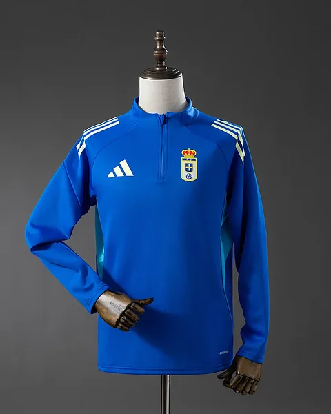 Camisola de Treino Real Oviedo 25/26 Azul Manga Comprida
