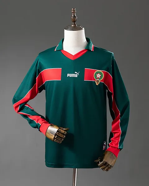 Camisola Retro Marrocos 1998 Principal Manga Comprida