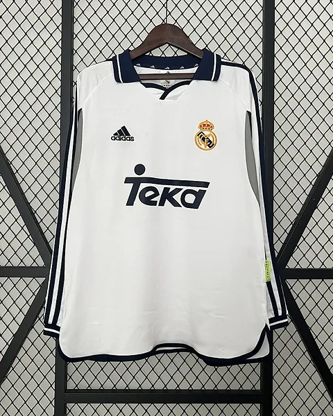 Camisola Retro Real Madrid 2000/01 Principal Manga Comprida