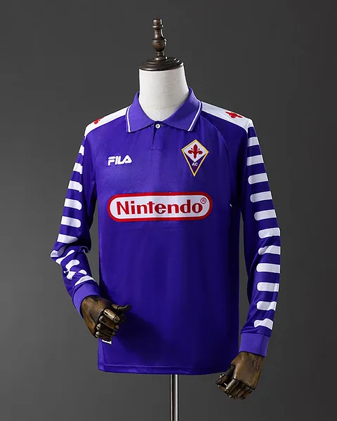 Camisola Retro Fiorentina 1998 Principal Manga Comprida