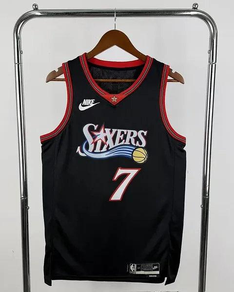 Camisola NBA Philadelphia 76ers Jaylen Brown #7 Retro Edição Especial Preta 2026