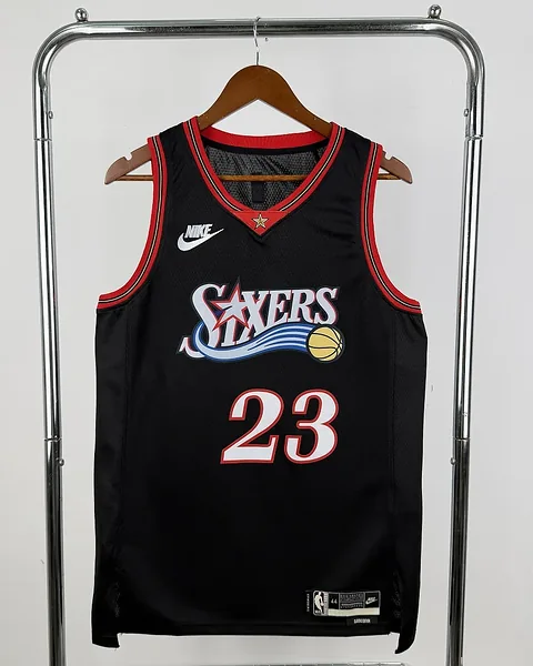 Camisola NBA Philadelphia 76ers LeBron James #23 Retro Edição Especial Preta 2026