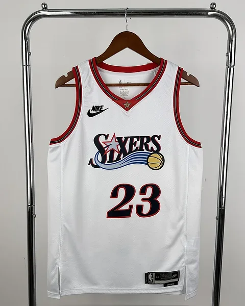 Camisola NBA Philadelphia 76ers LeBron James #23 Retro Edição Especial Branca 2026