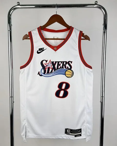 Camisola NBA Philadelphia 76ers Paul George #8 Retro Edição Especial Branca 2026
