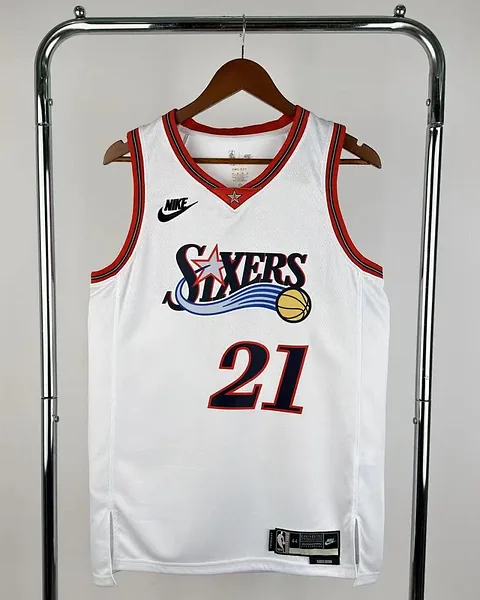 Camisola NBA Philadelphia 76ers Joel Embiid #21 Retro Edição Especial Branca 2026