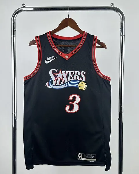 Camisola NBA Philadelphia 76ers Allen Iverson #3 Retro Edição Especial Preta 2026