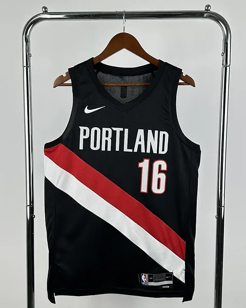 Camisola NBA Portland Trail Blazers Hansen Yang #16 Preta 2026