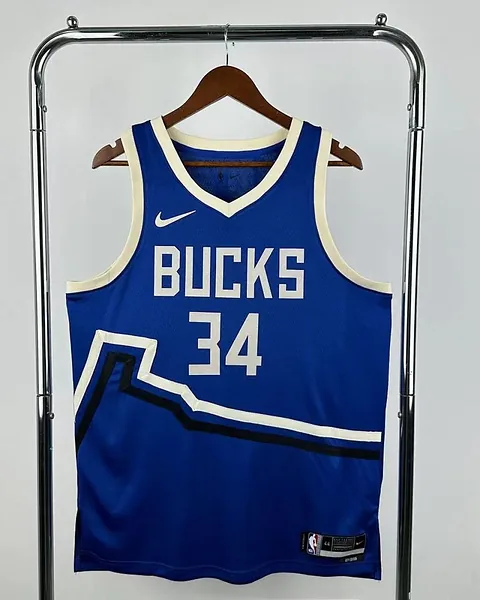 Camisola NBA Milwaukee Bucks Giannis Antetokounmpo #34 City Edition 2025