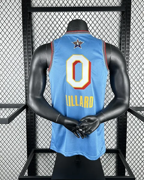 Camisola NBA All-Star Damian Lillard #0 Edição Especial Azul-Clara 2025