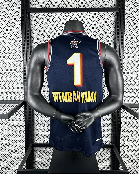 Camisola NBA All-Star Victor Wembanyama #1 Edição Especial Azul-Marinho 2025