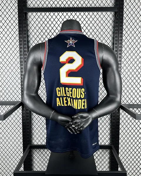Camisola NBA All-Star Shai Gilgeous-Alexander #2 Edição Especial Azul-Marinho 2025